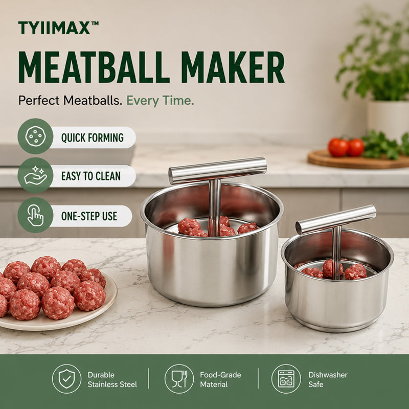 TYIIMAX™ Stainless Steel Meatball Maker – 6/12-Cavity Manual Meatball Mold, Quick & Easy Meatball Making Tool