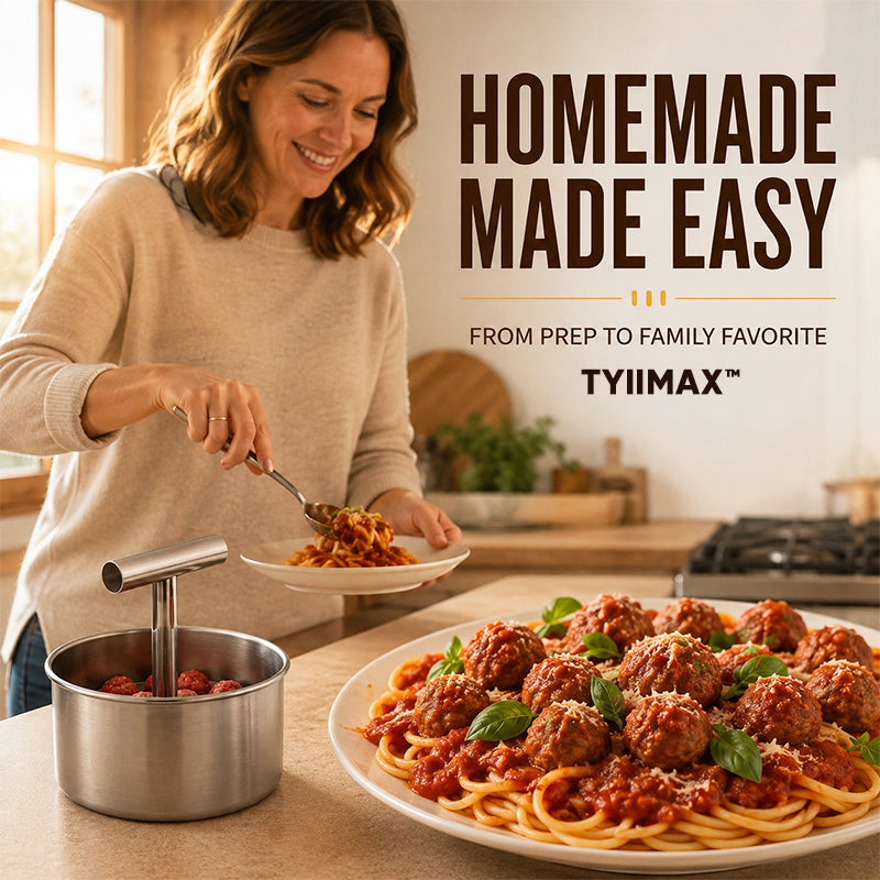 TYIIMAX™ Stainless Steel Meatball Maker – 6/12-Cavity Manual Meatball Mold, Quick & Easy Meatball Making Tool