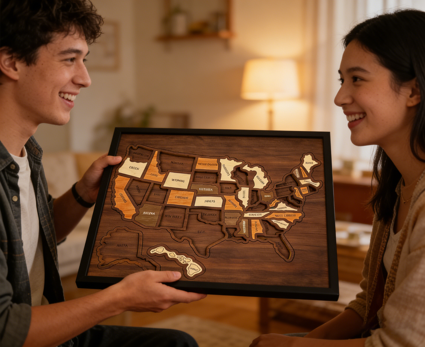 🔥🇺🇸 Wooden USA Travel Map Puzzle🧩A Stylish Way to Track Your Journey & Memories