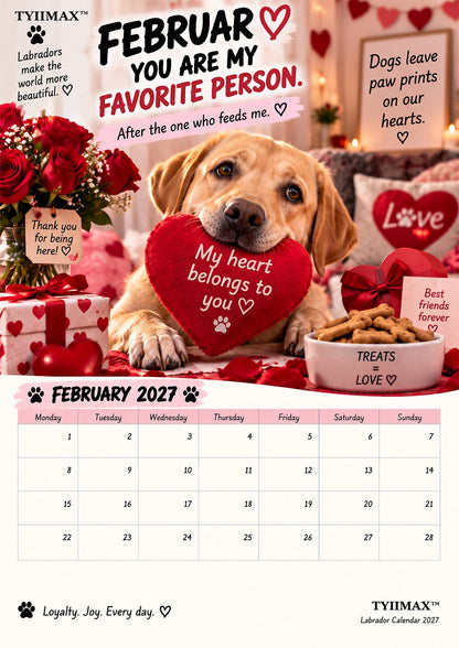 TYIIMAX™ Labrador Calendar 2027 – Funny 12-Month Wall Calendar for Labrador Lovers & Dog Owners