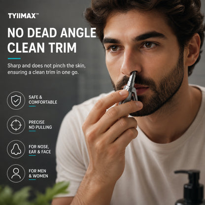 TYIIMAX™ Manual Nose Hair Trimmer – Stainless Steel 360° Trimmer, Waterproof & No Battery Required