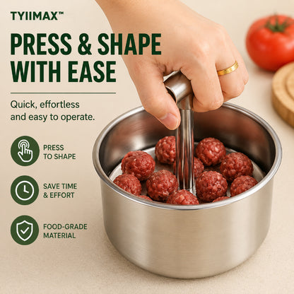 TYIIMAX™ Stainless Steel Meatball Maker – 6/12-Cavity Manual Meatball Mold, Quick & Easy Meatball Making Tool
