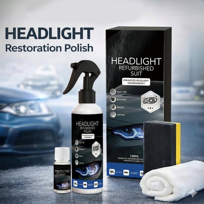 🚘Automotive Headlamp Restoration Fluid Kit – 💡Suitable for Yellowed or Foggy Lenses & Clear Surfaces | Essential for Home & Garage Use🏠