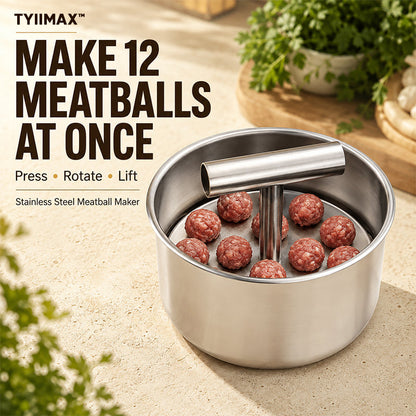 TYIIMAX™ Stainless Steel Meatball Maker – 6/12-Cavity Manual Meatball Mold, Quick & Easy Meatball Making Tool