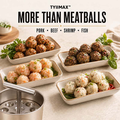TYIIMAX™ Stainless Steel Meatball Maker – 6/12-Cavity Manual Meatball Mold, Quick & Easy Meatball Making Tool