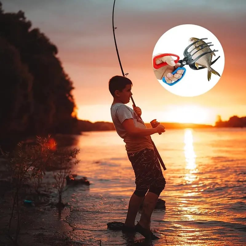🎣3-Claw Fish Gripper | Non-Slip Handle & Rust-Proof | Essential Fishing Gear for Freshwater & Saltwater
