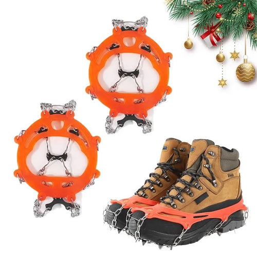 TYII™ 8-Spike Ice Cleats for Shoes – Non-Slip Snow Grips with Stainless Steel Chains for Winter Walking & Hiking