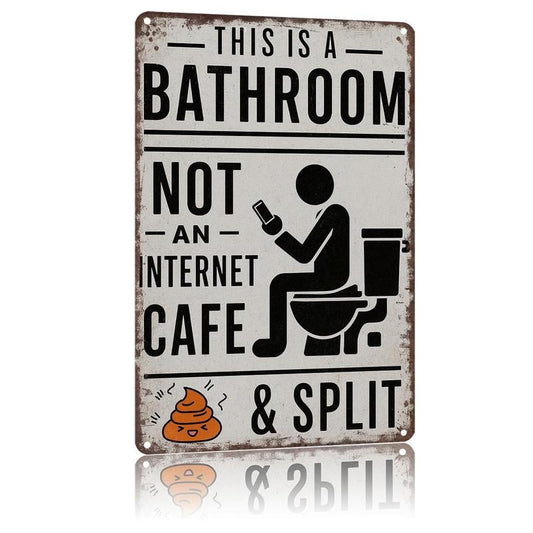 🎨 Farmhouse Bathroom Humor Sign • Quirky Washroom Wall Art 🧱
