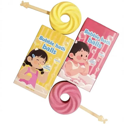 Cute Lollipop Bath Bomb,Colorful Bubble Bath Ball for Fun Bath Time