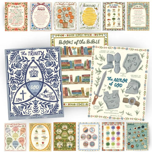 Bible Posters for Kids Classroom Set – 15 Christian Learning Posters