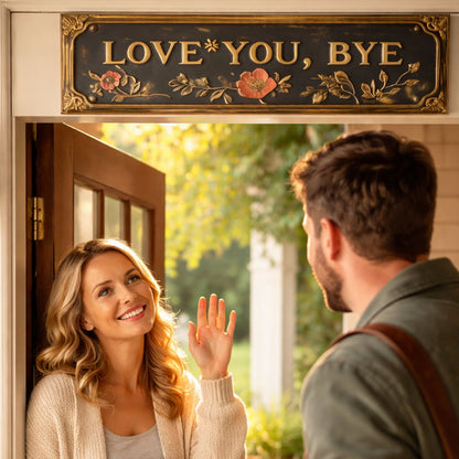 “Love You, Bye” – Entryway Wall Sign