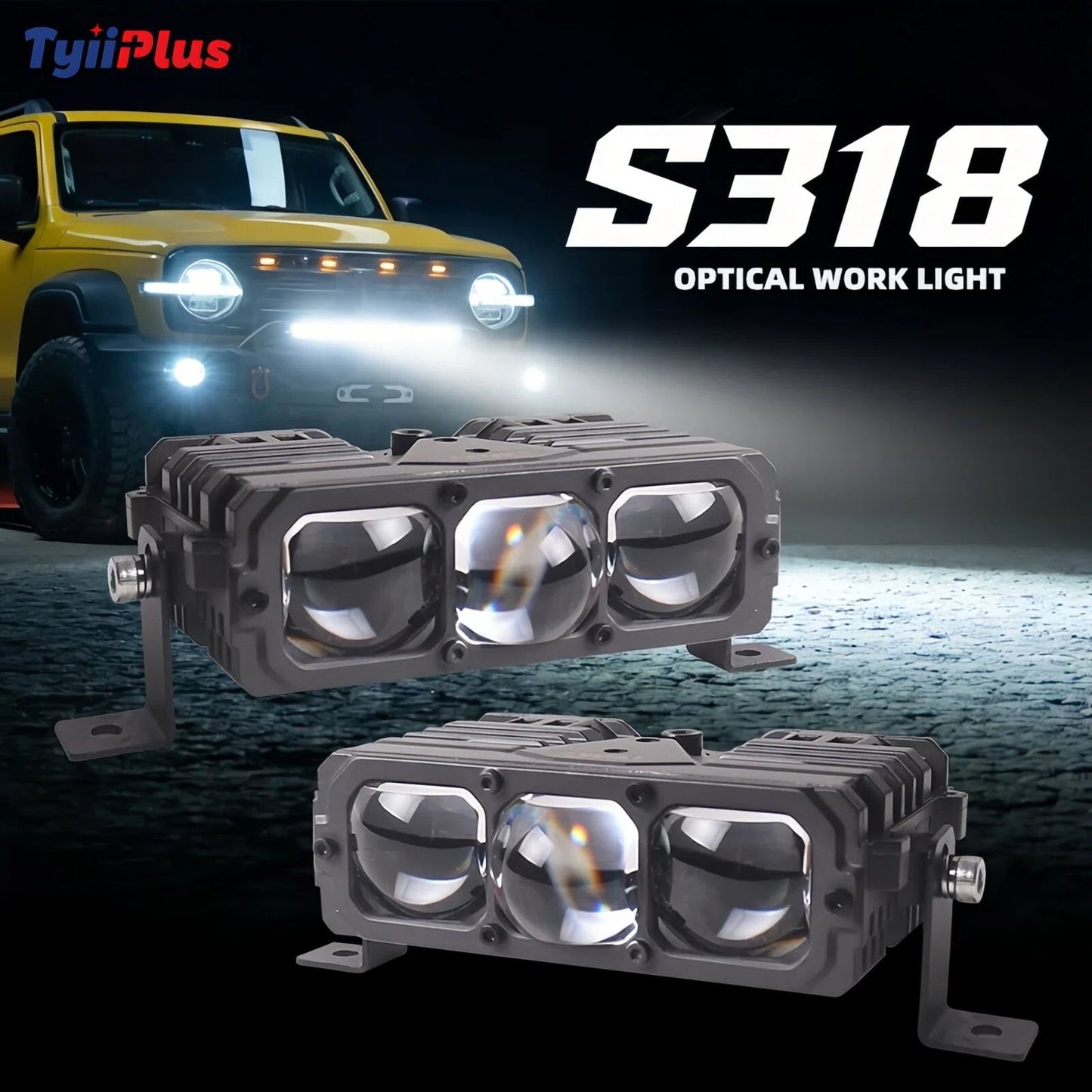 TyiiPlus 75W LED Driving Light – Super Bright 5500K Waterproof Car Spotlight