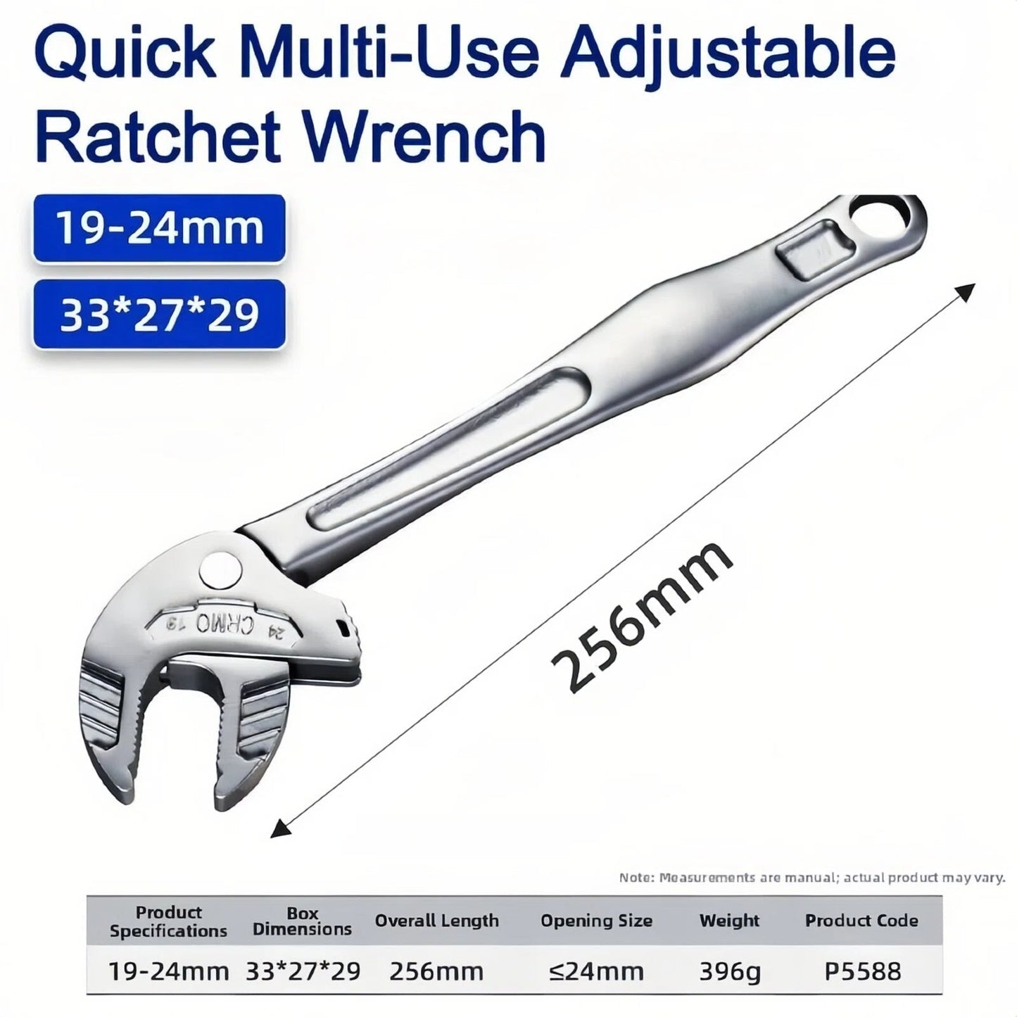 TyiiPlus Self-Setting Spanner - Heavy-Duty Adjustable Crab Claw Wrench