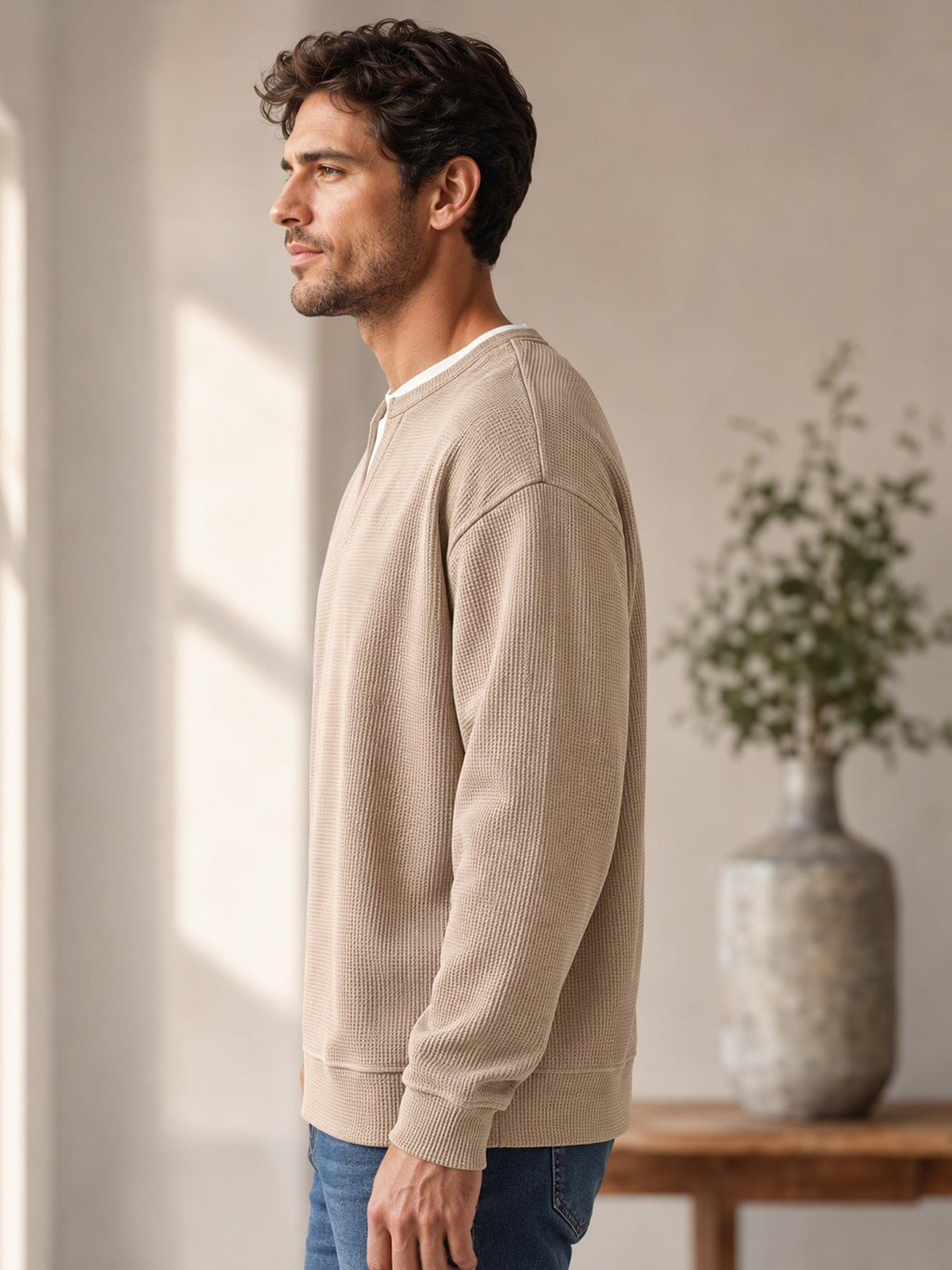 Layered Comfort Waffle Tee