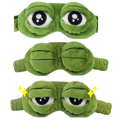 3D Cute Frog Sleep Eye Mask | Soft Plush & Cotton for Travel & Stress Relief