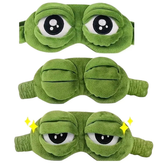 3D Cute Frog Sleep Eye Mask | Soft Plush & Cotton for Travel & Stress Relief