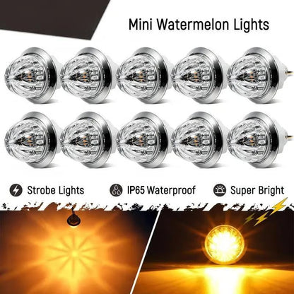 3/4 Inch LED Amber Watermelon Side Marker Light