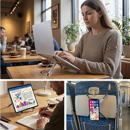 Portable Laptop Stand with Magnetic Phone Holder – Foldable & Adjustable