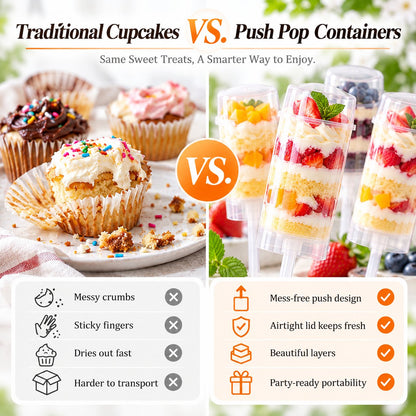 🧁Tyiimax™ Clear Push Pop Containers for Layered Desserts