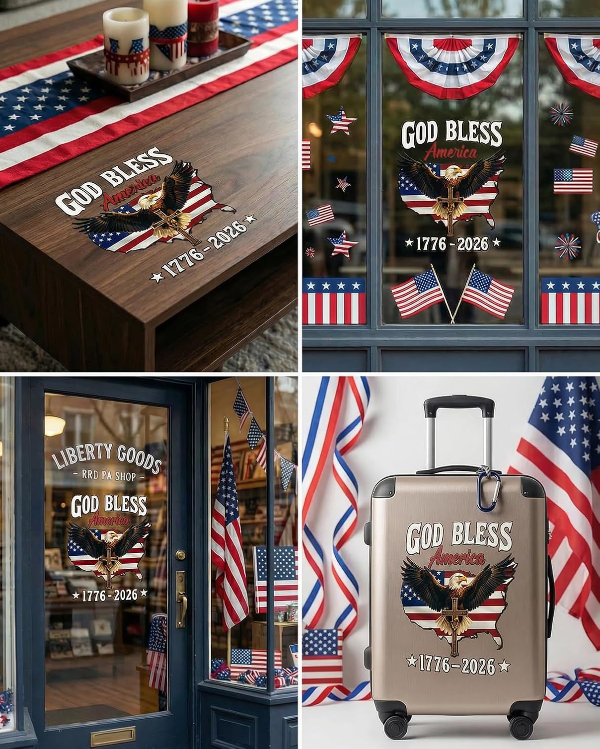 God Bless America 250th Anniversary Car Decal