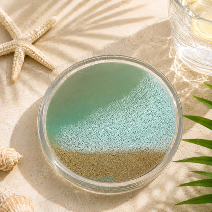 Handmade Ocean Wave Flow Art Coaster – Coastal Resin Beach Drink Coaster