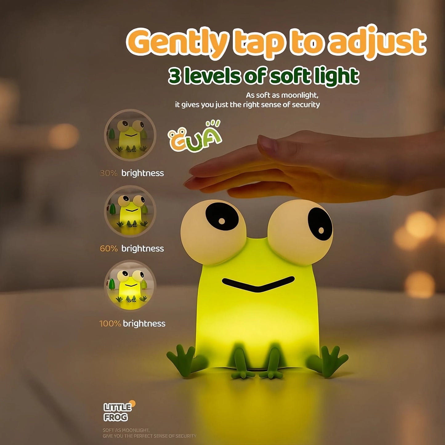 Frogs Night Light, Frogs Lamp Phone Holder