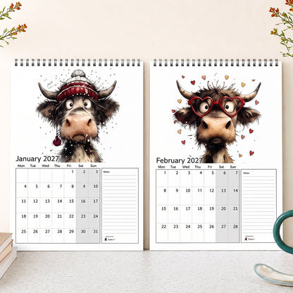 2027 Cute Highland Cow Wall Calendar 🐮 | Life Is Better With A Highland Cow ✨