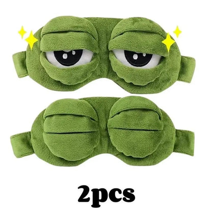 3D Cute Frog Sleep Eye Mask | Soft Plush & Cotton for Travel & Stress Relief
