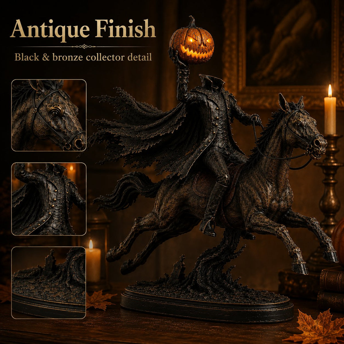 🎃🏇Midnight Chase Headless Horseman Statue | Awaken the Legend of the Hollow(✨Same as the video)