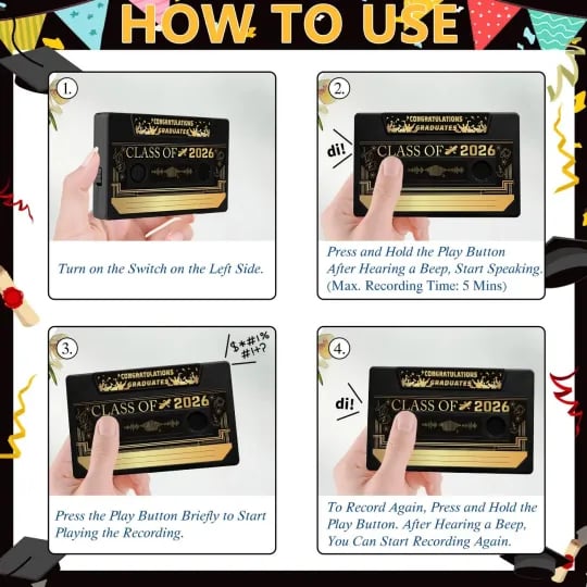 🎓 Voice Recordable Graduation Greeting Card