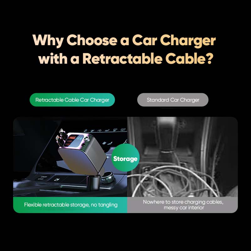 Multi-functional Universal Retractable Super-Fast Car Charger