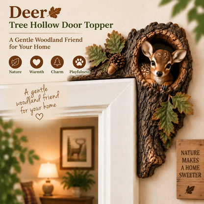 🐿️ 3D Chipmunk Tree Hollow Door Topper | Woodland Animal Doorway Decor For Cozy Nature Homes