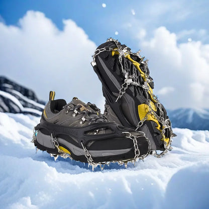 TYII™ 8-Spike Ice Cleats for Shoes – Non-Slip Snow Grips with Stainless Steel Chains for Winter Walking & Hiking