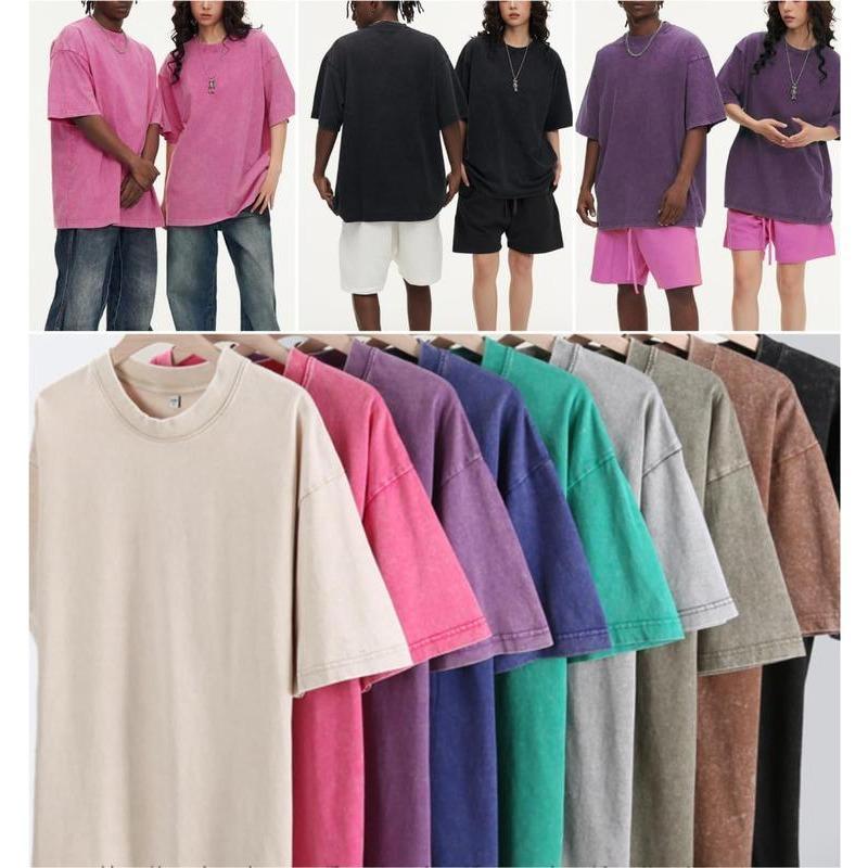 Vintage Acid Wash Heavyweight T-Shirt – 100% Cotton Oversized Tee for Men & Women