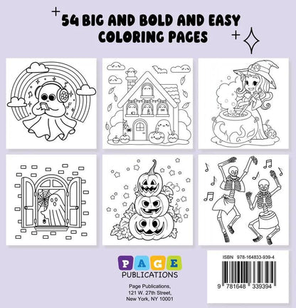 👻🎨Spooky & Cute Bold and Easy Coloring Book – A Whimsical Halloween Adventure (✨Hardcover)