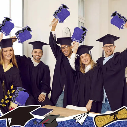 🎓Class of 2026 Graduation Fan Set (24 Pack) — Double-Sided Photo Props with Handles