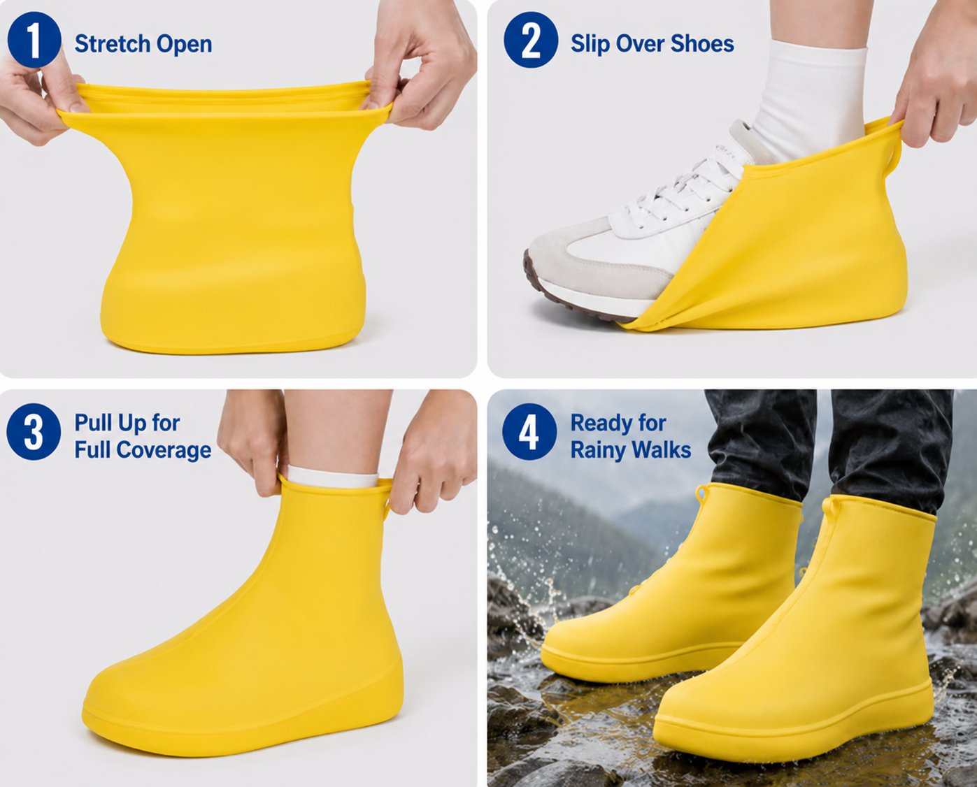 🌧️ Tyiimax™ Heavy-Duty Non-Slip Reusable Waterproof Shoe Covers – Keep Shoes Clean & Dry