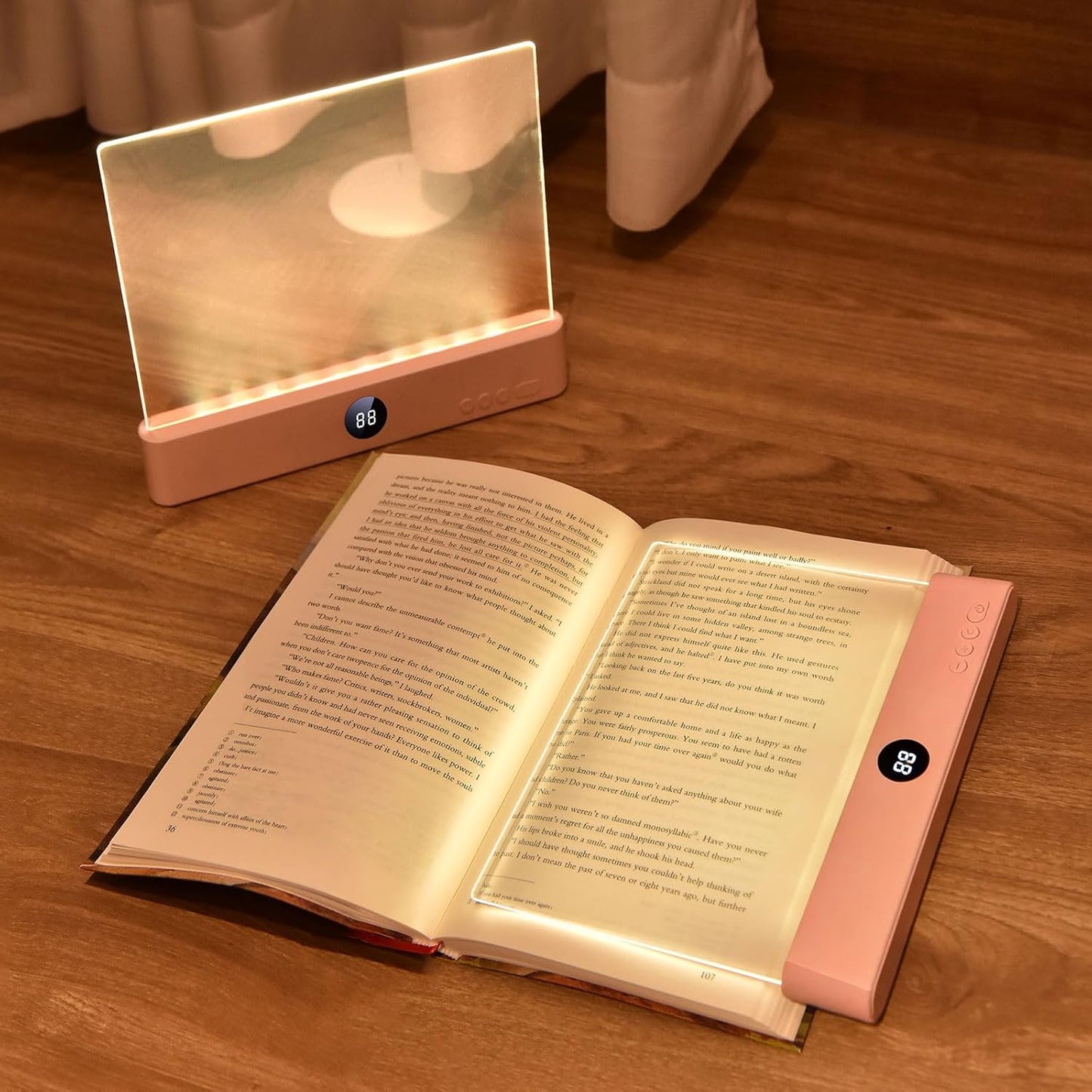 Rechargeable Flat LED Book Light 🌟 3 Colors Timer Perfect Night Reading