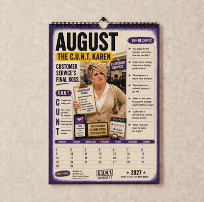 2027 C.U.N.T. Calendar - The Calendar That Finally Has A Personality 😈