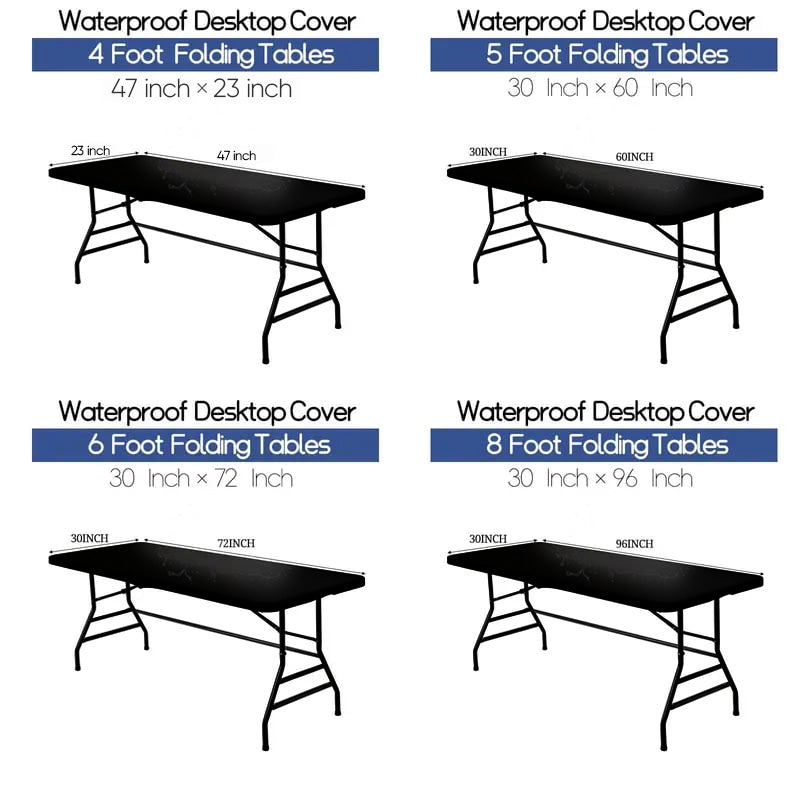 Stretch Fabric Table Top Cap Cover – Elastic Edge, Waterproof & Reusable