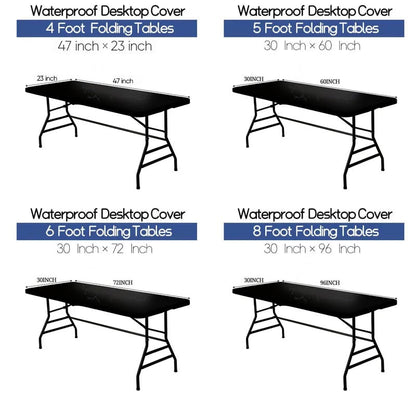 Stretch Fabric Table Top Cap Cover – Elastic Edge, Waterproof & Reusable