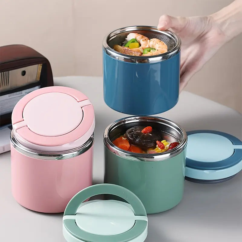 TYIIMAX™ Stainless Steel Insulated Lunch Box with Handle – Leakproof Stackable Food Container for Office, School & Travel
