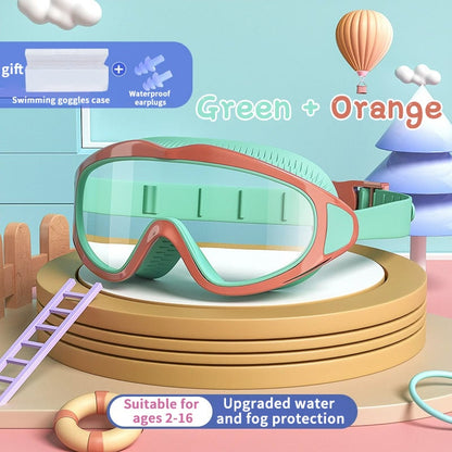 🏊‍♂️ ✨HD Children's Large Frame Waterproof and Anti-fog Swimming Goggles