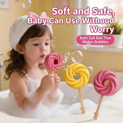 Cute Lollipop Bath Bomb,Colorful Bubble Bath Ball for Fun Bath Time