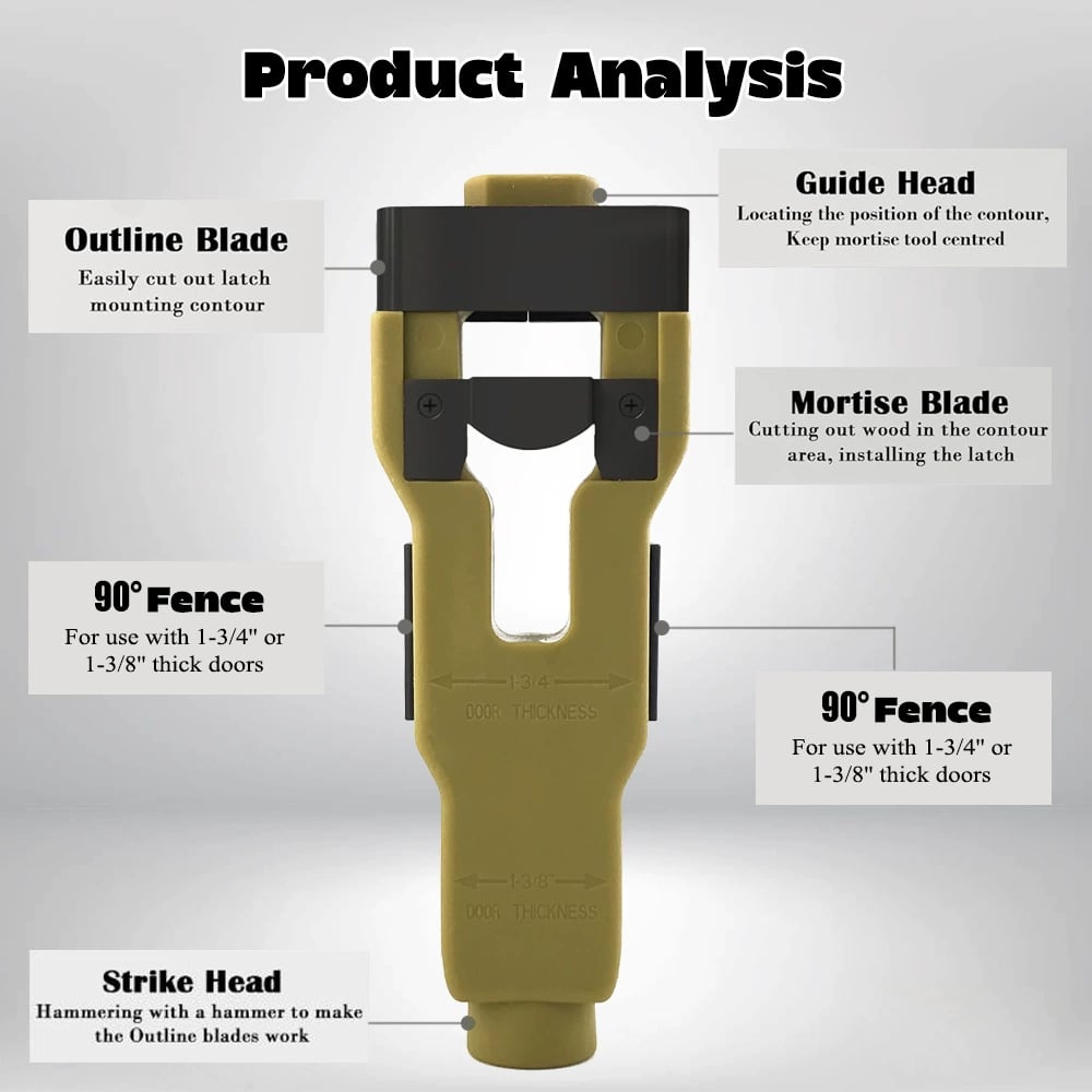 🛠️Door Latch Mortise Tool For Use With 1-3/4" or 1-3/8" Thick Door