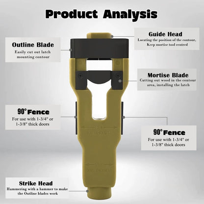 🛠️Door Latch Mortise Tool For Use With 1-3/4" or 1-3/8" Thick Door
