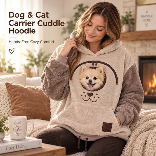🐾 Cozy Pet Carrier Hoodie — Built-In Pouch for Cats & Small Dogs