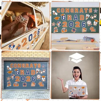 🎓2026 Grad Magnets – 30Pc Set for Celebration Decor🧲(Cars, Fridges & More)