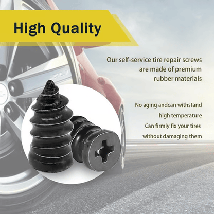 🔩60PCS Tire Repair Rubber Nails Kit, 2 Sizes Instant Flat Tire Fix 🚗 No Jack Needed