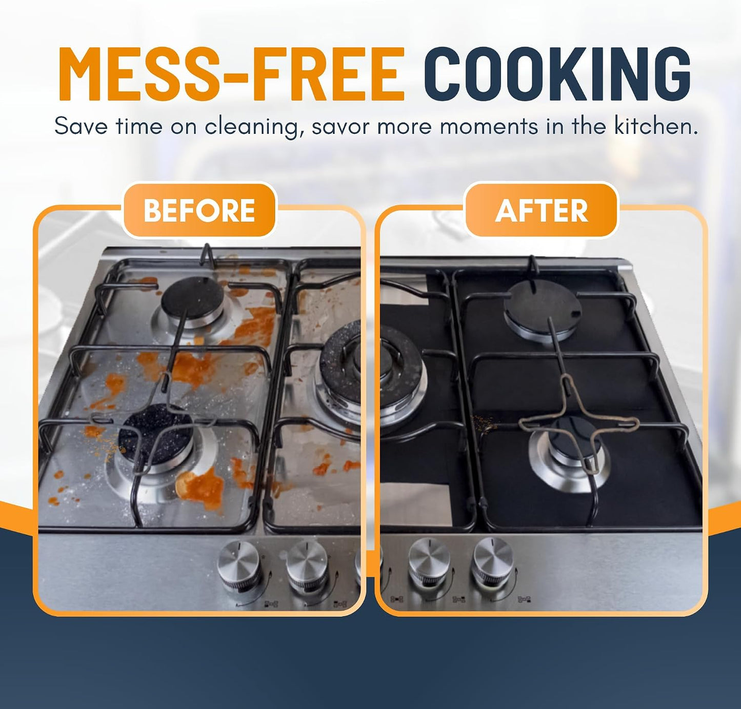 🥘Reusable Gas Stove Burner Liners♻️ (Set of 4)